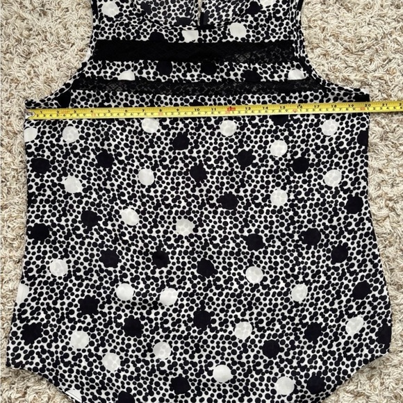 CAbi Black and White Polka Dot Top Size M Lace Elegant Feminine - Picture 10 of 14
